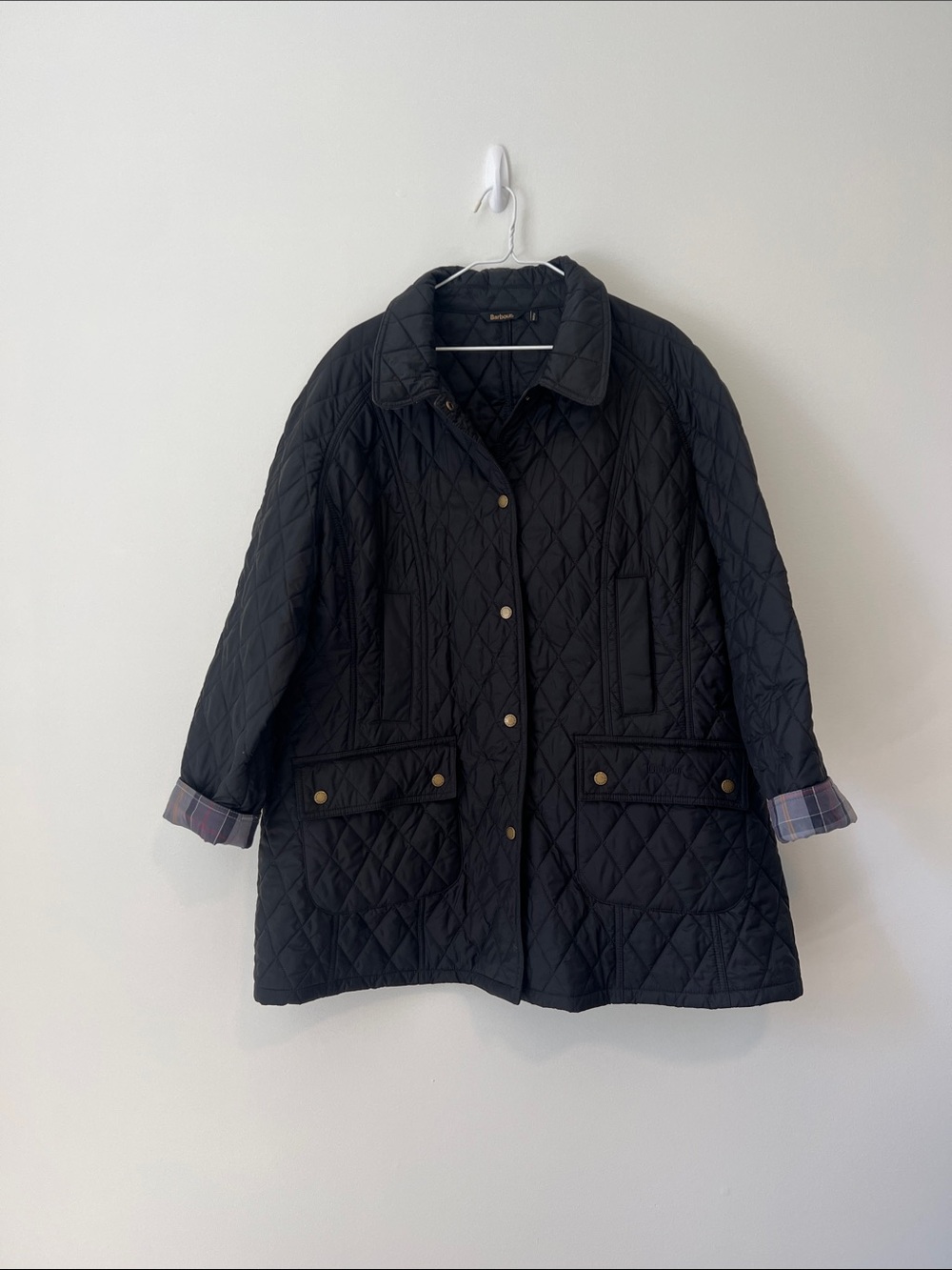 Barbour Black Quilted Snap-Front Women's Coat